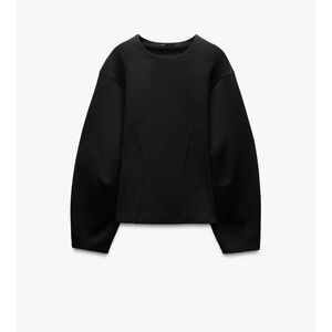 Zara Black Women's fitted Sweatshirt